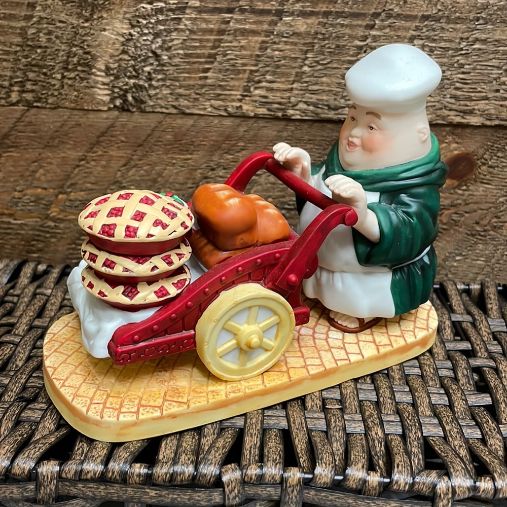 Department 56 Merry Makers Bartholomew The Baker With Cart Collectible Figurine